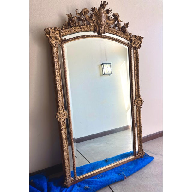 Gold Large Scale 19th Century French Regence Style Mirror For Sale - Image 8 of 9
