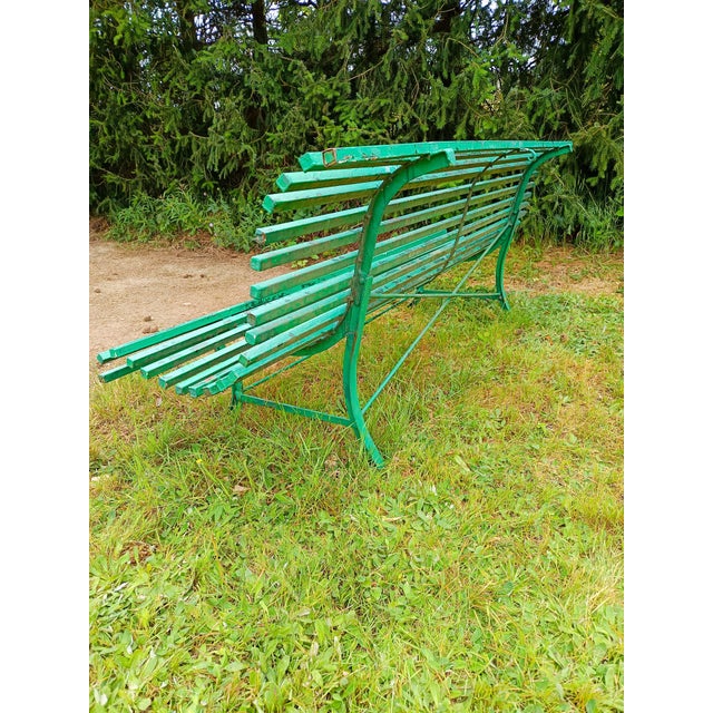 Corrugated Metal Garden Bench, 1930s For Sale - Image 13 of 16