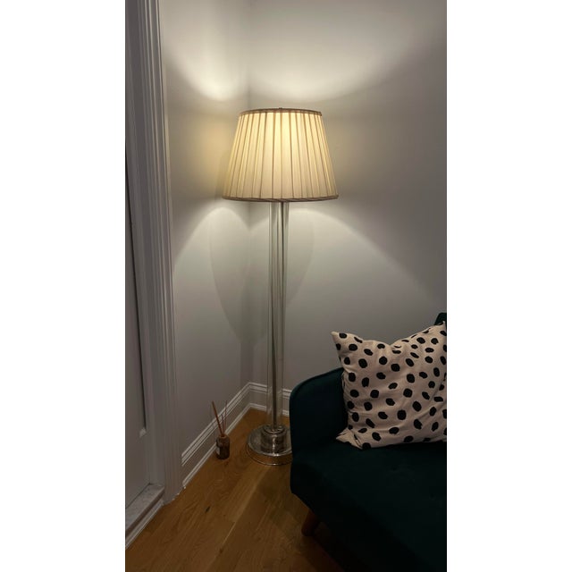 1980s Restoration Hardware Glass Rods Floor Lamp on Chrome Basey For Sale In New York - Image 6 of 6