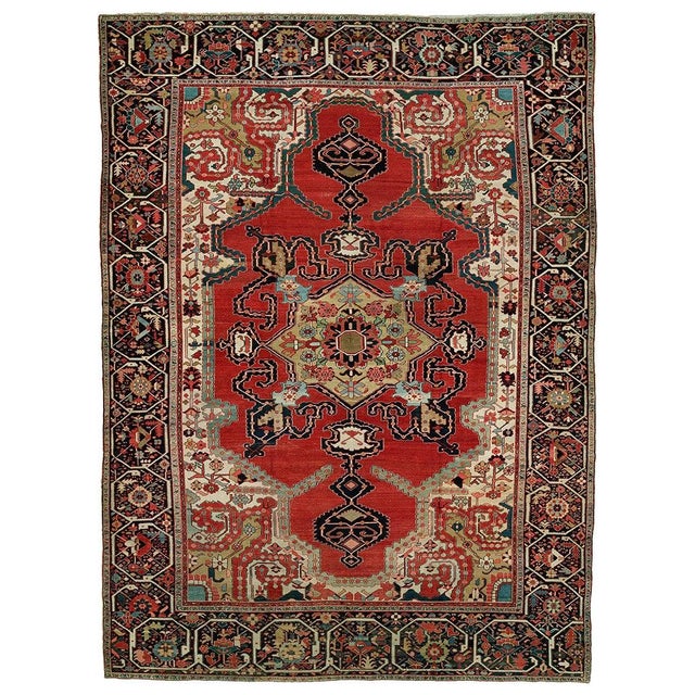 Antique Persian Serapi Rug For Sale - Image 15 of 18