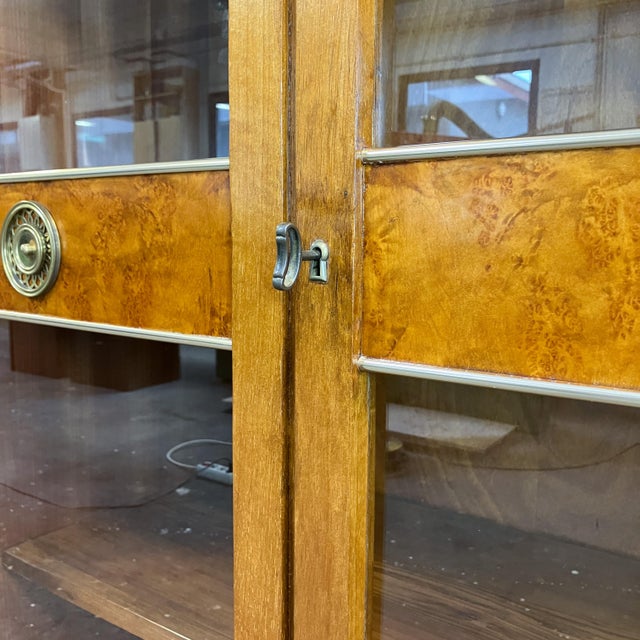 Art Deco Cabinet with Glass Doors in Various Woods, 1930s For Sale - Image 4 of 16