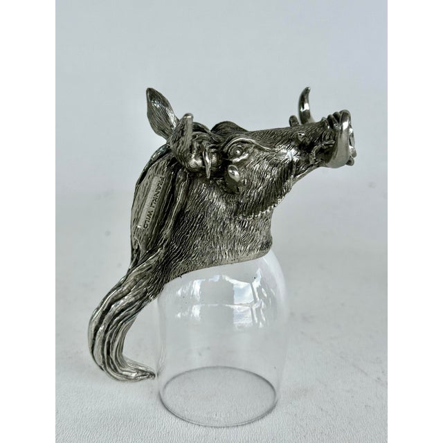 Metal Vintage Frankli Wild Royal Selangor South African Figural Animal Shot Glasses 5 Pieces For Sale - Image 7 of 12