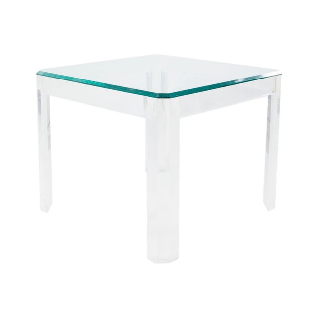 Postmodern Postmodern Lucite and Chrome Table With Set of 4 Chairs by Vivid of Los Angeles For Sale - Image 3 of 7