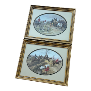 1980s British Equestrian Prints of the Fox Hunt