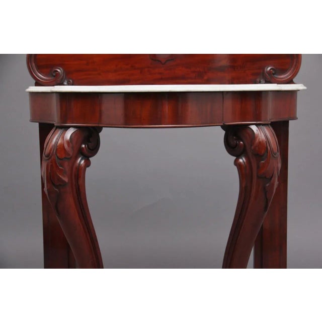 19th-Century Mahogany and Marble Top Console Table For Sale - Image 5 of 13