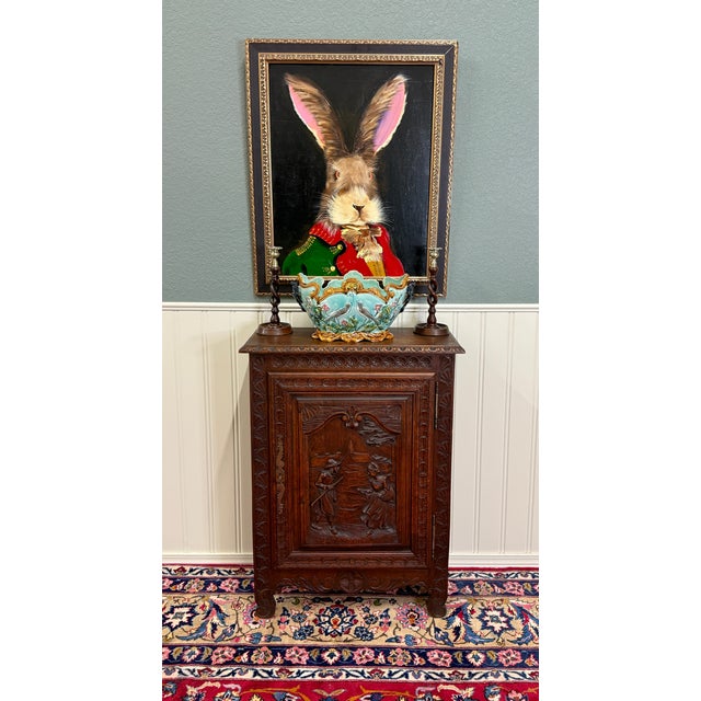 Antique French Breton Jam Cabinet Cupboard Storage Drawer Carved Oak 19th C For Sale - Image 15 of 18