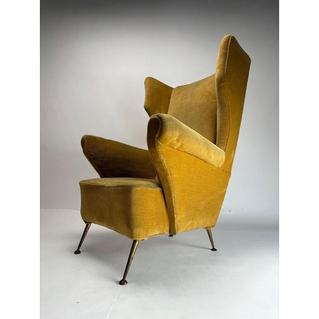 Gio Ponti Mid-Century Modern Wingback Chairs by Gio Ponti, 1950s, Set of 2 For Sale - Image 4 of 11