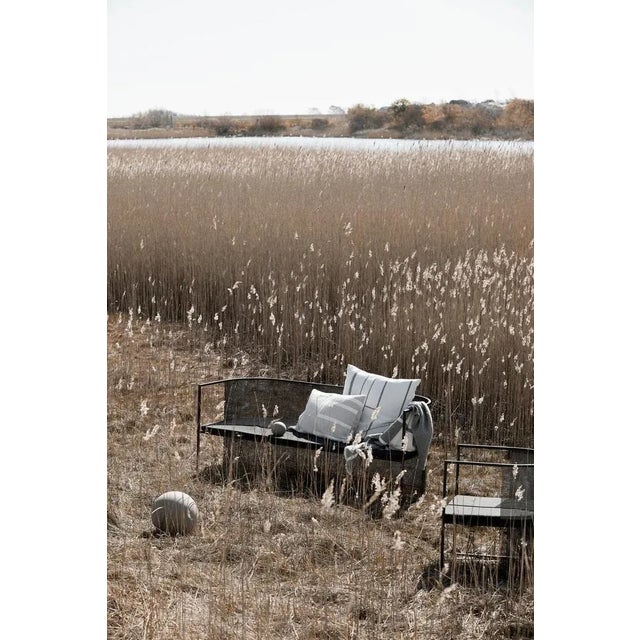 Black Bahaus Lounge Bench in Black Steel by Kristina Dam Studio For Sale - Image 8 of 9