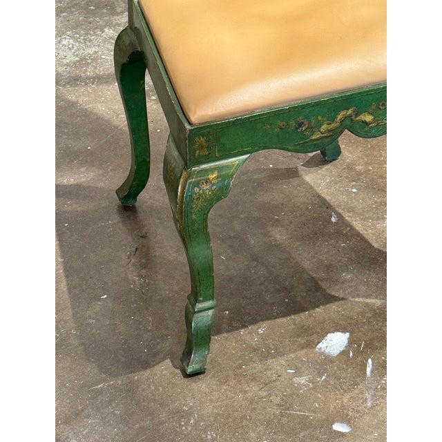 Vintage English Green Chinoiserie Chair For Sale - Image 4 of 8
