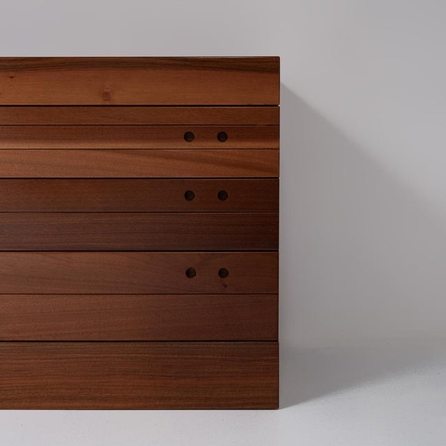 Wood Walnut Veneered Chest, 1960s For Sale - Image 7 of 15