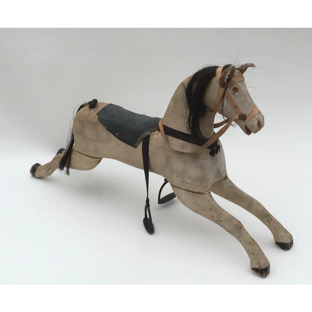 Figurative C 1900 Antique Wooden Dapple Gray Painted Hobby Horse For Sale - Image 3 of 13