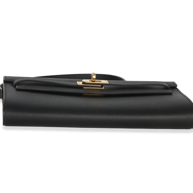 Animal Skin Black Epsom Kelly To Go Wallet GHW For Sale - Image 7 of 9