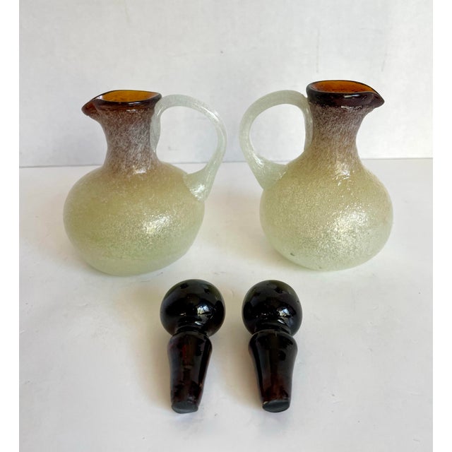 Murano 1970s Murano-Style Hand-Blown Frosted Art Glass Barware Set - 8 Pieces For Sale - Image 4 of 9