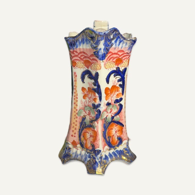 English Late 19th Century Gold Lusterware Imari Palette English Soft Paste Pitcher For Sale - Image 3 of 8