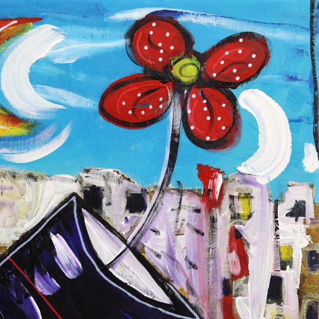 2020s Bacio Con Vista Costiera Amalfitana - Original Amalfi Coast Cubist Figurative Mixed Media Acrylic Painting on Canvas For Sale - Image 5 of 9