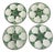 White and Green Oyster Plates, France, 1920s, Set of 4 For Sale