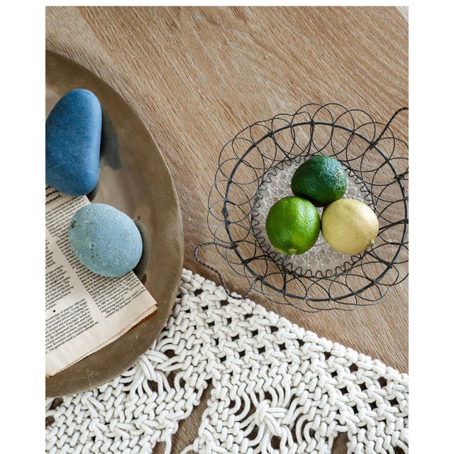 Metal Antique Hand-Formed Wire Basket With Twisted Handles For Sale - Image 7 of 7