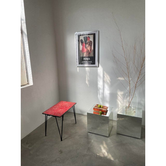 Red Ceramic Coffee Table, 1950s For Sale - Image 4 of 18