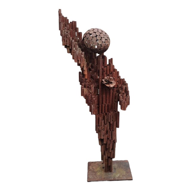 Brutalist and Decorative Iron Art Sculpture, 1970s For Sale