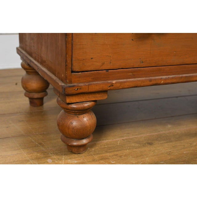 English English Pine Chest of Drawers With Turned Feet, 19th Century For Sale - Image 3 of 9