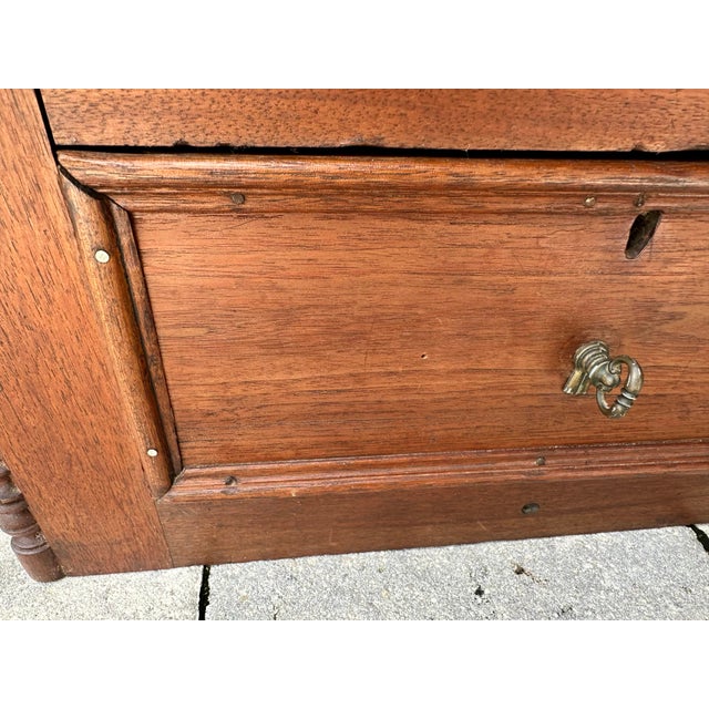 Antique Late 19th Century Rustic Wood Victorian Table Top Storage Box For Sale - Image 9 of 11