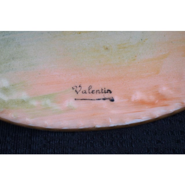 Antique LRL Limoges France Hand Painted Plate Courting Couple Signed Valentin For Sale - Image 11 of 14