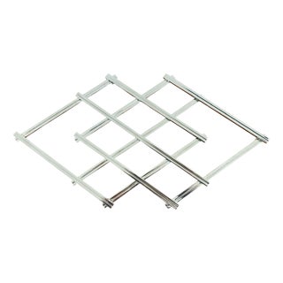 Mid-Century Modern Silver Plated Extending Trivet by Jacques Adnet, 1950s For Sale