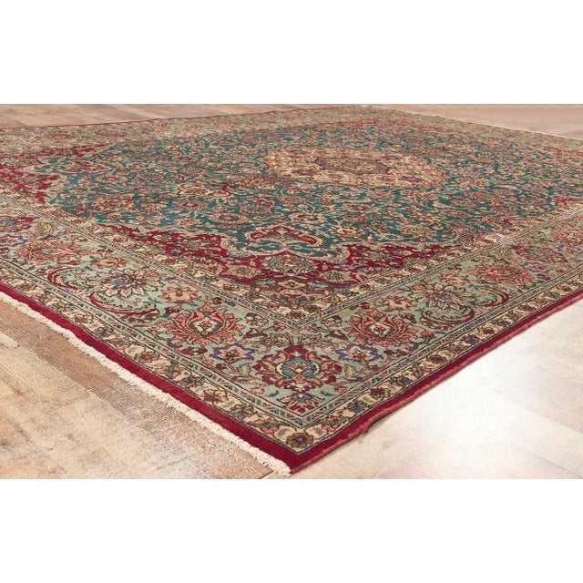 Textile Late 20th Century Vintage Persian Tabriz Rug - 08'01 x 11'06 For Sale - Image 7 of 9