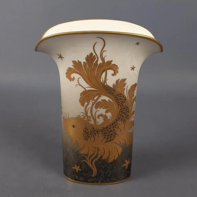 Handmade 24 Karat Gold-Plated Porcelain Goldfish Vase from Morbelli, 1970s For Sale - Image 14 of 14