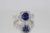 Blue Burma Sapphire 18k Ring With Diamond Surround Size 6.5 For Sale - Image 8 of 8