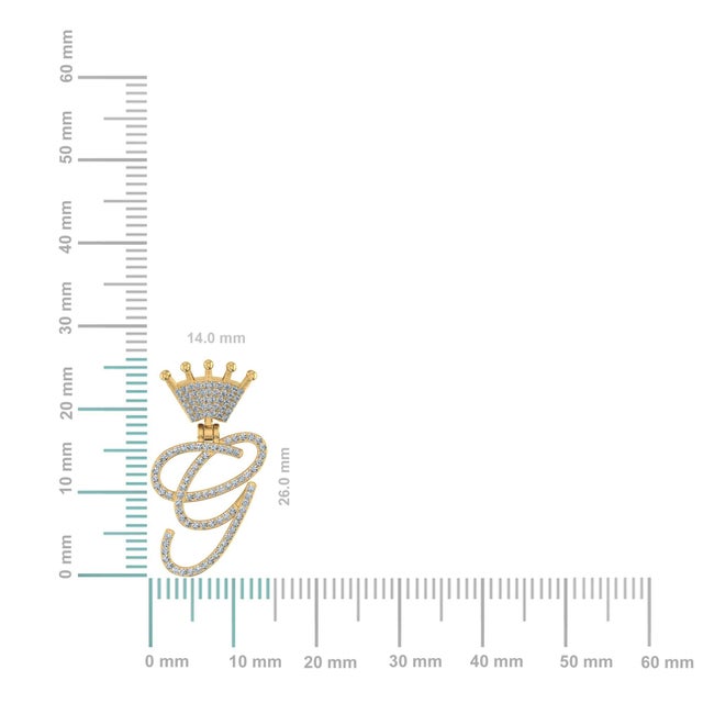 This 10K Yellow Gold Round Diamond Crown G Letter Initial Pendant 1/5 Cttw is a refined diamond necklace crafted in...