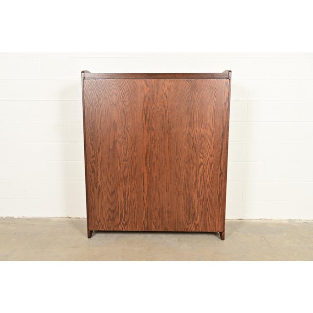 Gustav Stickley Antique Mission Oak Arts and Crafts Double Bookcase, Newly Refinished For Sale - Image 11 of 12