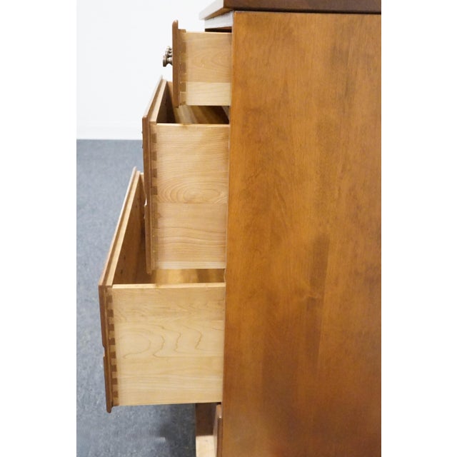 Mid 20th Century Ethan Allen Rare Heirloom Nutmeg Maple CRP Custom Room Plan 30" Shutter Door Radio Cabinet W. HiFi Turntable 10-4510p / 10-4039 For Sale - Image 5 of 18
