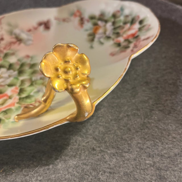 Antique Limoges Porcelain Split Handle BonBon Tray For Sale In Orlando - Image 6 of 11