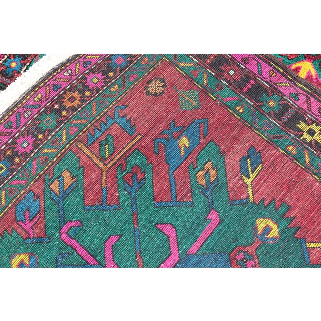 Vintage Large Caucasian Kazak Rug With Green Medallions on Red Field 5'8 X 10'7 For Sale - Image 15 of 15