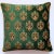 Beautiful silk velvet pillow in emerald green with modern damask motifs. We finished the pillow with mustard velvet piping...