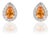 1 Ct Pear Cut Yellow Sapphire Stud Earrings With Diamonds in 14k Gold- A Pair For Sale