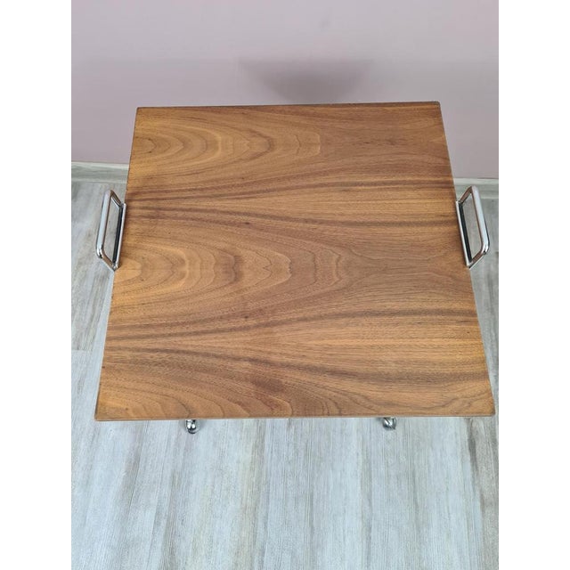 Brown Mobile Side Table with Magazine Rack, Germany, 1970s For Sale - Image 8 of 12