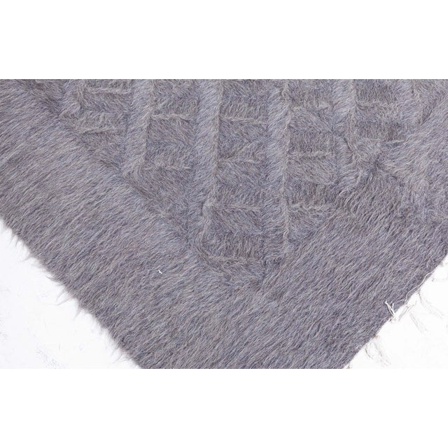 Modern Handwoven Goat Hair Runner in Solid Charcoal by Doris Leslie Blau For Sale - Image 4 of 7