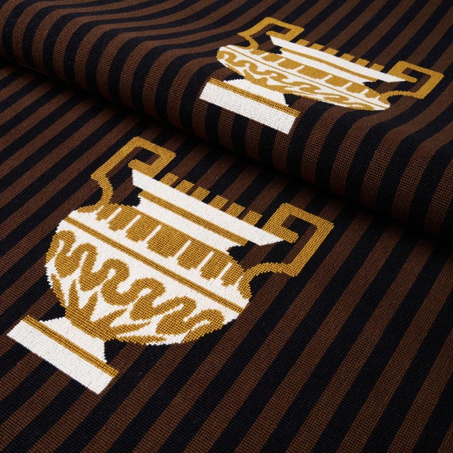 Schumacher SAMPLE - Schumacher Clermont Epingle Fabric In Java For Sale - Image 4 of 4