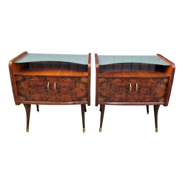 Vintage Art Deco Nightstands, 1940s, Set of 2 For Sale