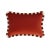 Textile Bicolor White Velvet Cushion with Brick and White Fringes from Lo Decor For Sale - Image 7 of 9