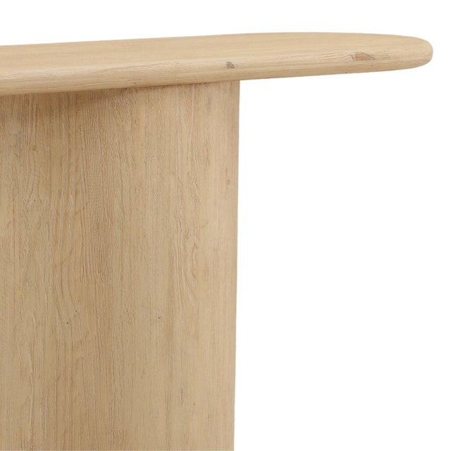 2020s Soft Wave Pedestal Oval Console Table For Sale - Image 5 of 6