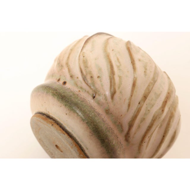 Vintage Diminutive Pink Matte Glazed Incised Ceramic Bud Vase by Deanna Nichols For Sale - Image 10 of 13