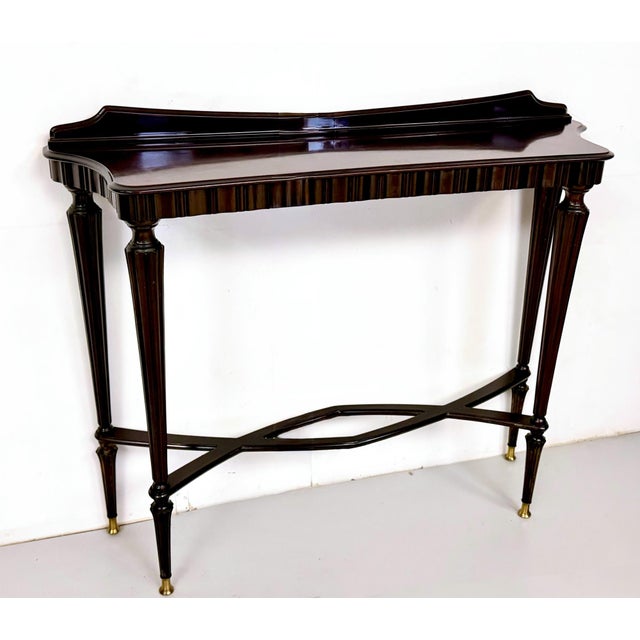 Mid-Century Modern Vintage Italian Ebonized Beech Console Table, 1960s For Sale - Image 3 of 14