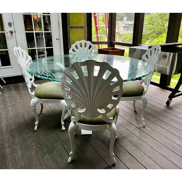 Metal Brown Jordan Style Grotto Outdoor Dining 4 Chairs For Sale - Image 7 of 10