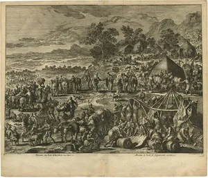 J. Luyken, Bible Scene: Abram from the Biblia Sacra, 1743, Print