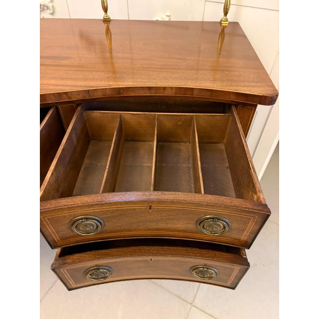 Wood Antique Edwardian Figured Mahogany Serpentine Sideboard, 1900 For Sale - Image 7 of 15