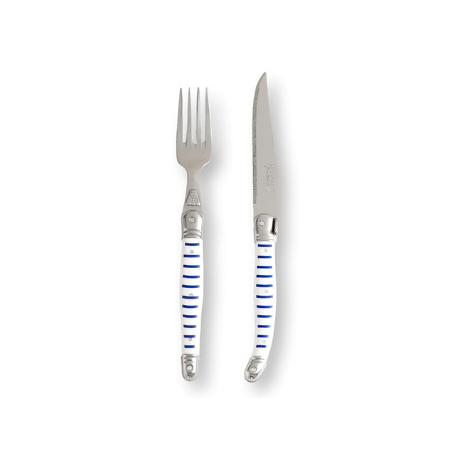 Late 20th Century Jean Dubost Laguiole Cutlery Set, Service for 12 - 24 Piece For Sale In Los Angeles - Image 6 of 8