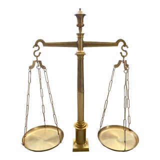 Global Views Large Library Scales of Justice, Handmade Brass For Sale